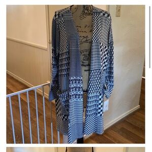 NWT Lularoe Caroline Cardigan Navy n White